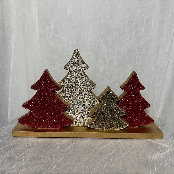 Tribal Design Other - Tribal Design Beaded Christmas Trees Seasonal Holiday Home Decor Table Accent